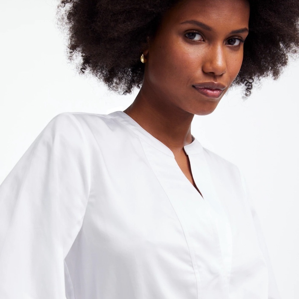 NWT Madewell White V neck Blouse Elegant and Timeless - Picture 3 of 10